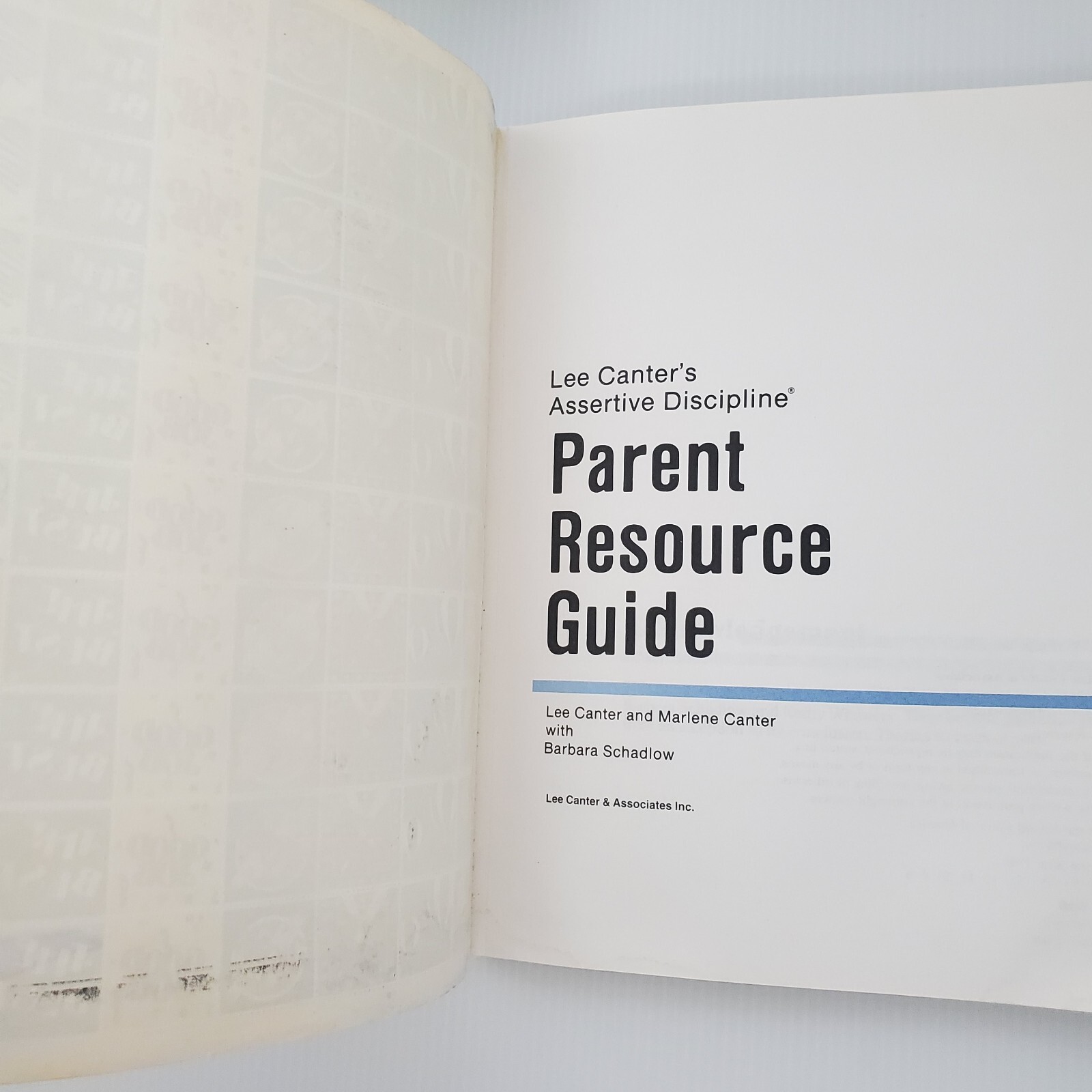 Parent Resource Guide Lee Canter’s Assertive Discipline Paperback Book Behavior