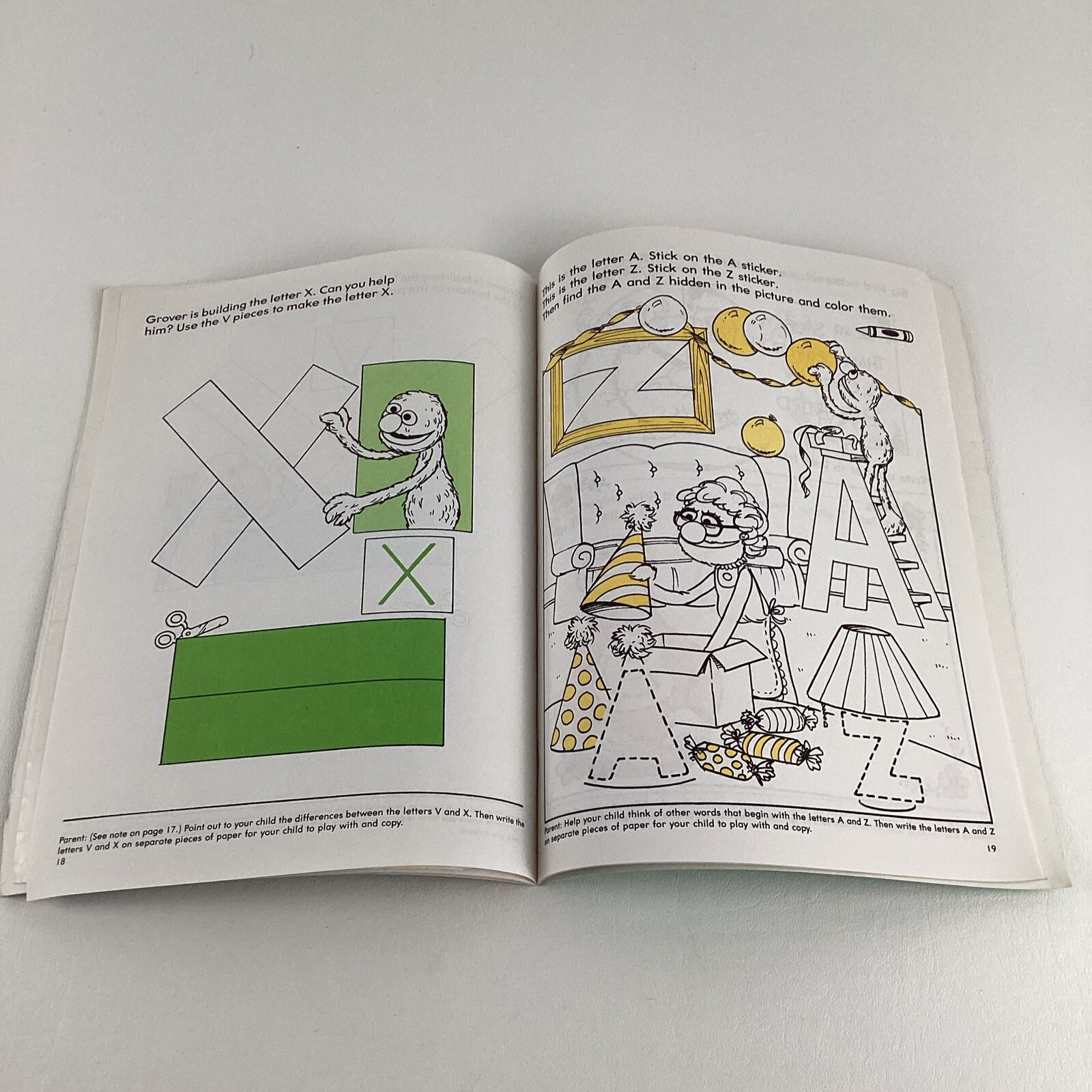 Sesame Street Get Ready Write Workbook Grover Intro To Writing Preschool Vintage