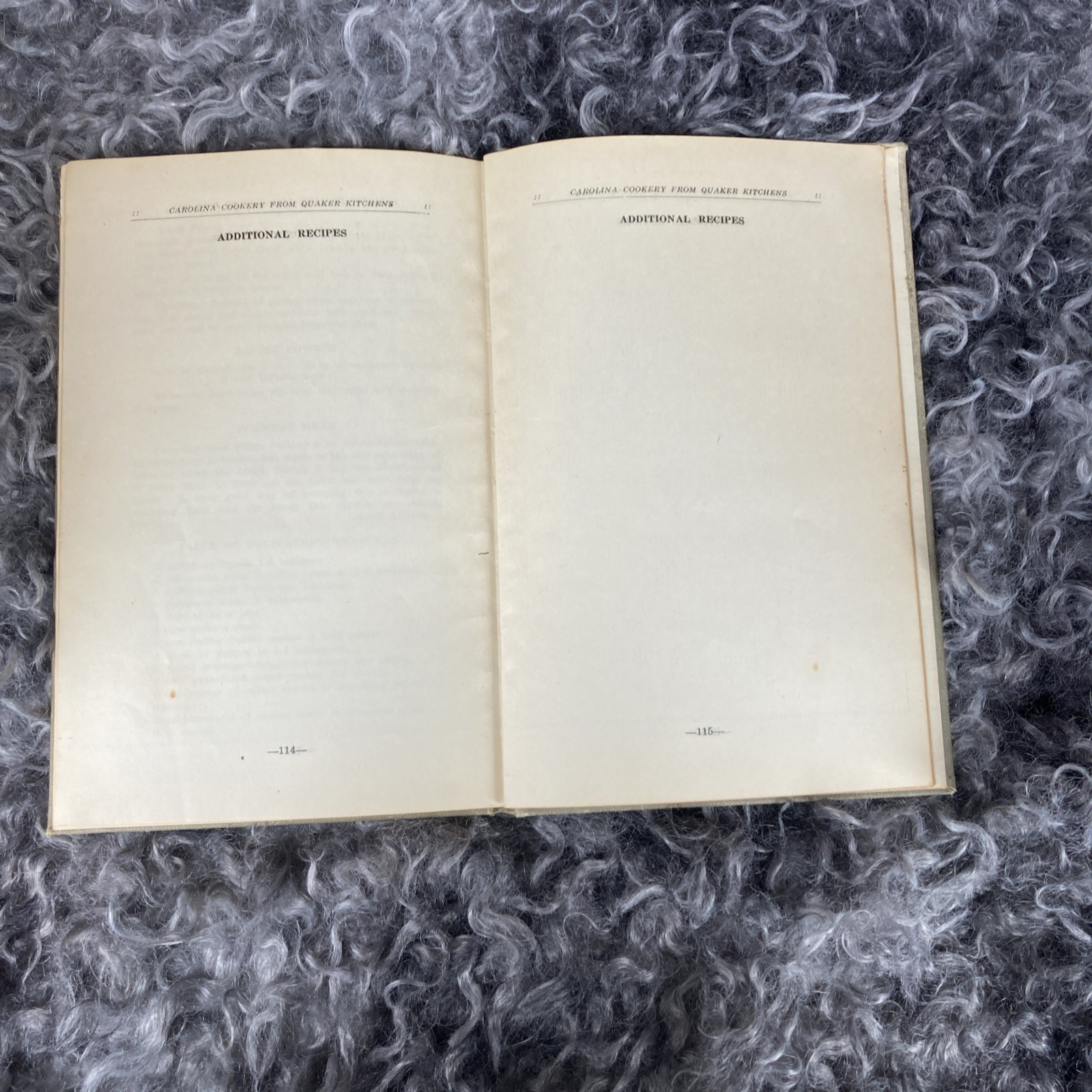 1924 Carolina Cookery from Quaker Kitchens, Inscription, collectors