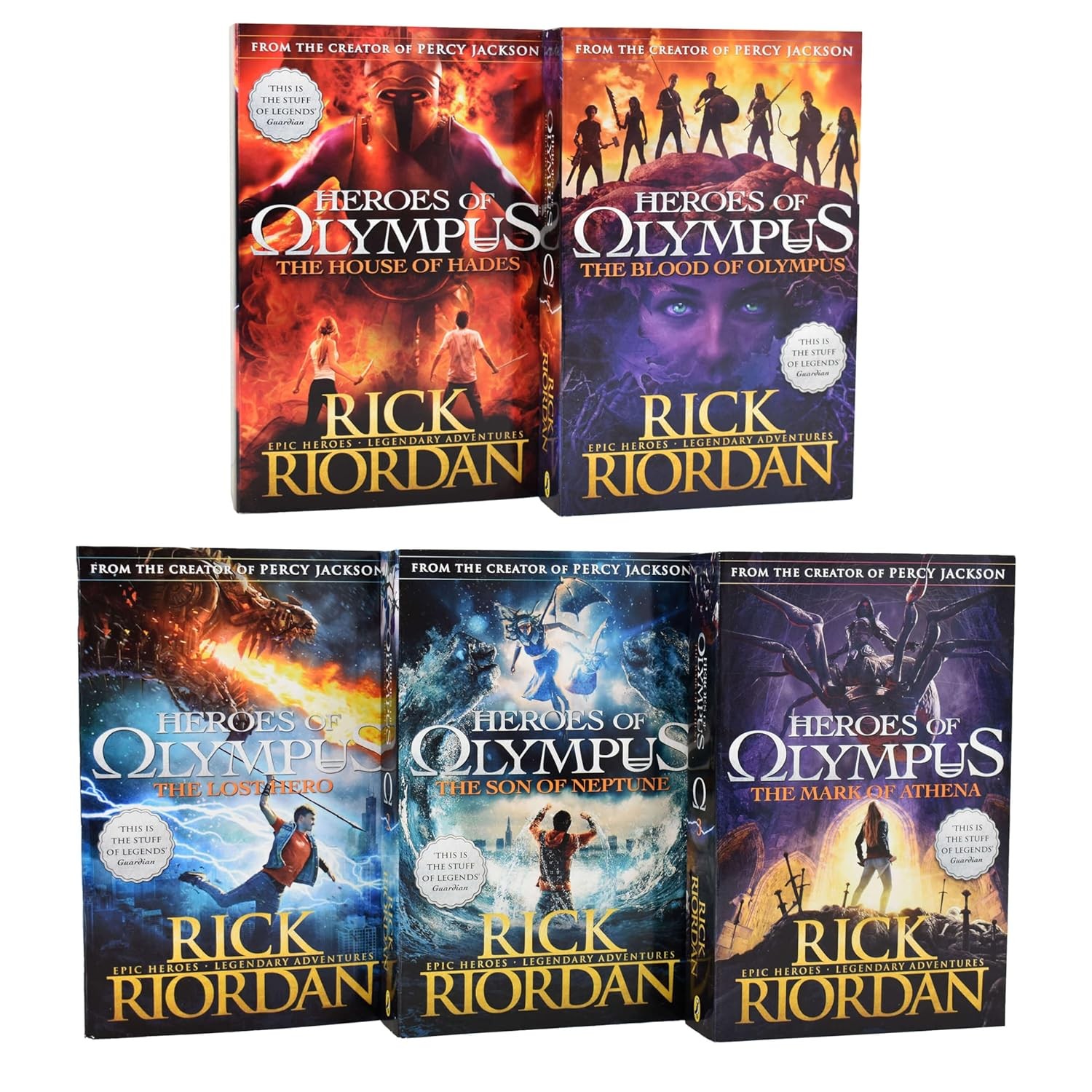 Heroes of Olympus 5 Book Set Rick Riordan PB Age 9-14 Complete Series