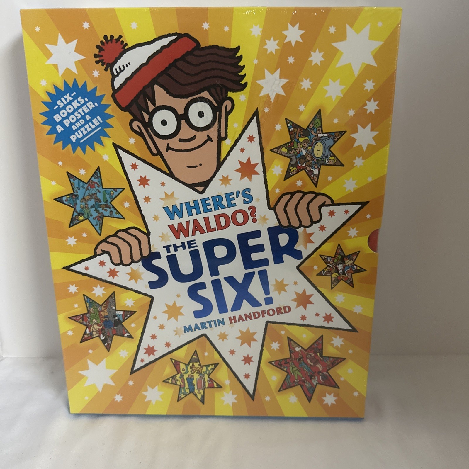 WHERE’S WALDO? THE SUPER SIX! Martin Handford 6 Books, Poster, 80 Pc Puzzle NEW