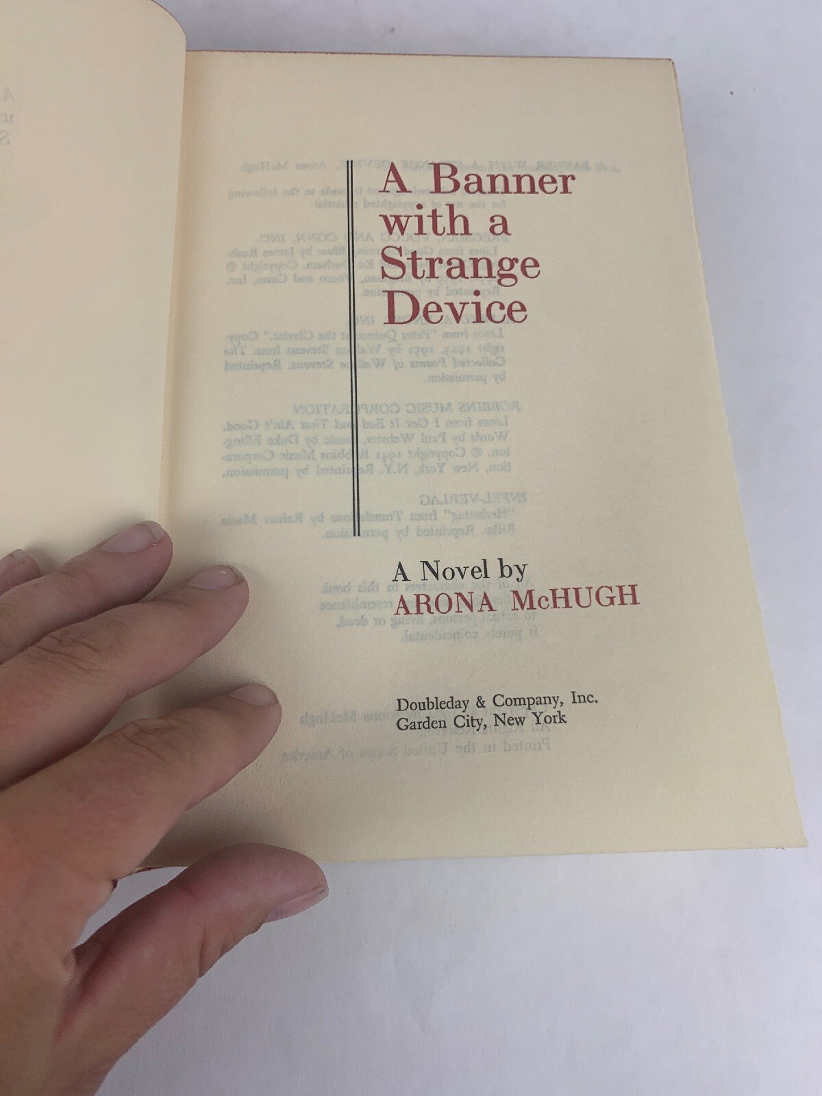 A Banner With A Strange Device, A novel of Boston by Arona McHugh BCE HC/DJ