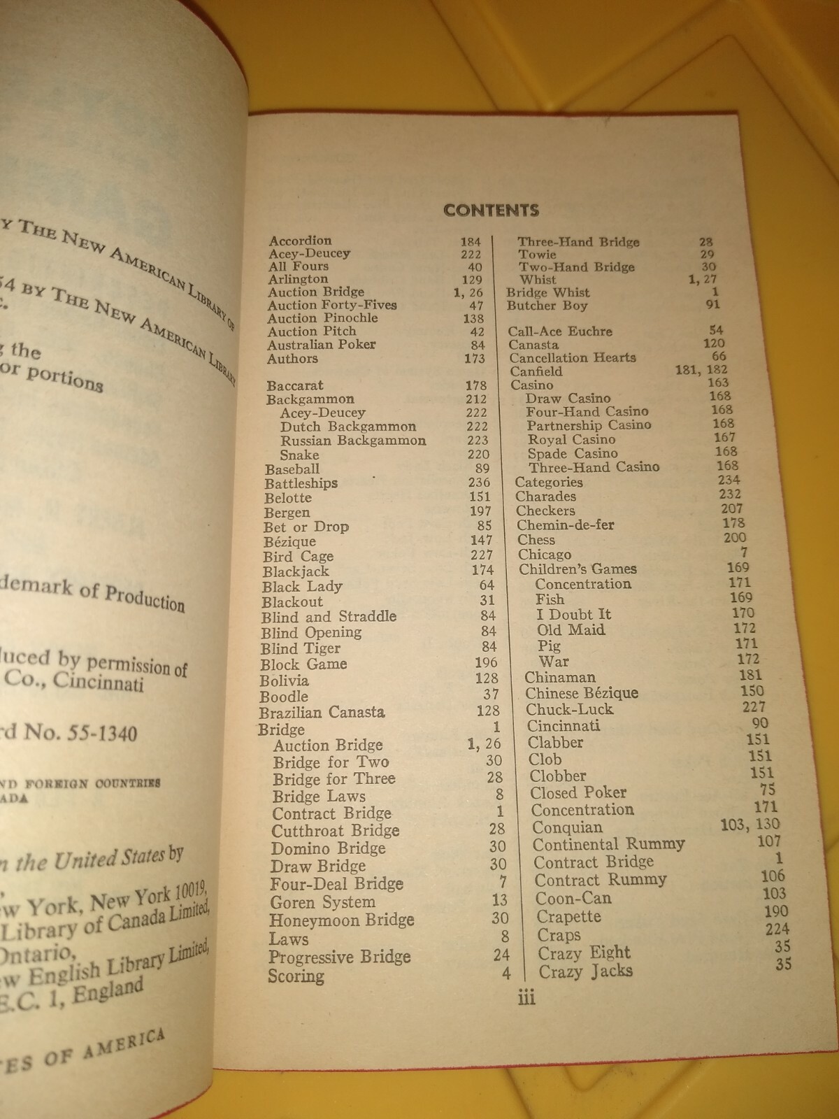 1963 Hoyle’s Rules Of Games by Albert H. Morehead and Geoffrey Mott-Smith Book