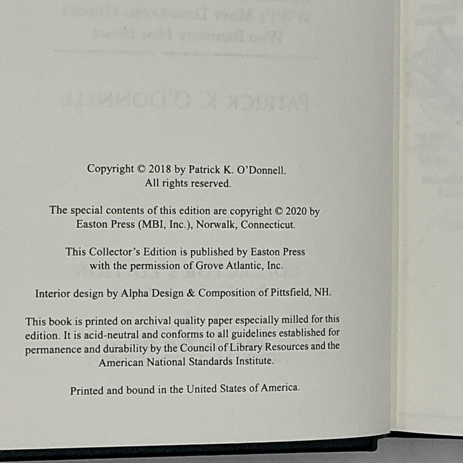 THE UNKNOWNS Patrick K. O’Donnell 2020 Collector’s Edition Leather Bound Black