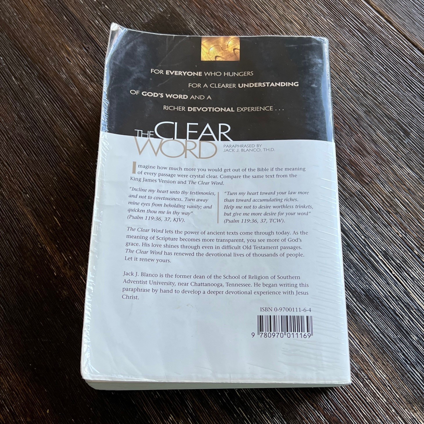 The Clear Word Bible Jack J Blanco Devotional Expanded Paraphrase Paperback 2003