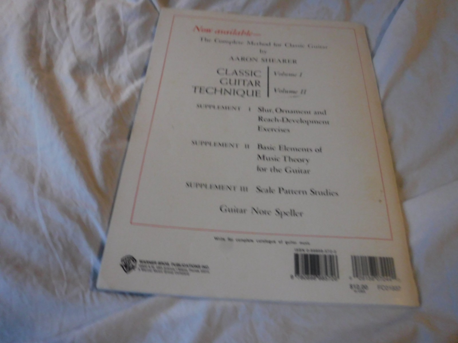 CLASSIC GUITAR TECHNIQUE, Volume 1-Revised 2nd Edition-AARON SHEARER-Superb OOP!