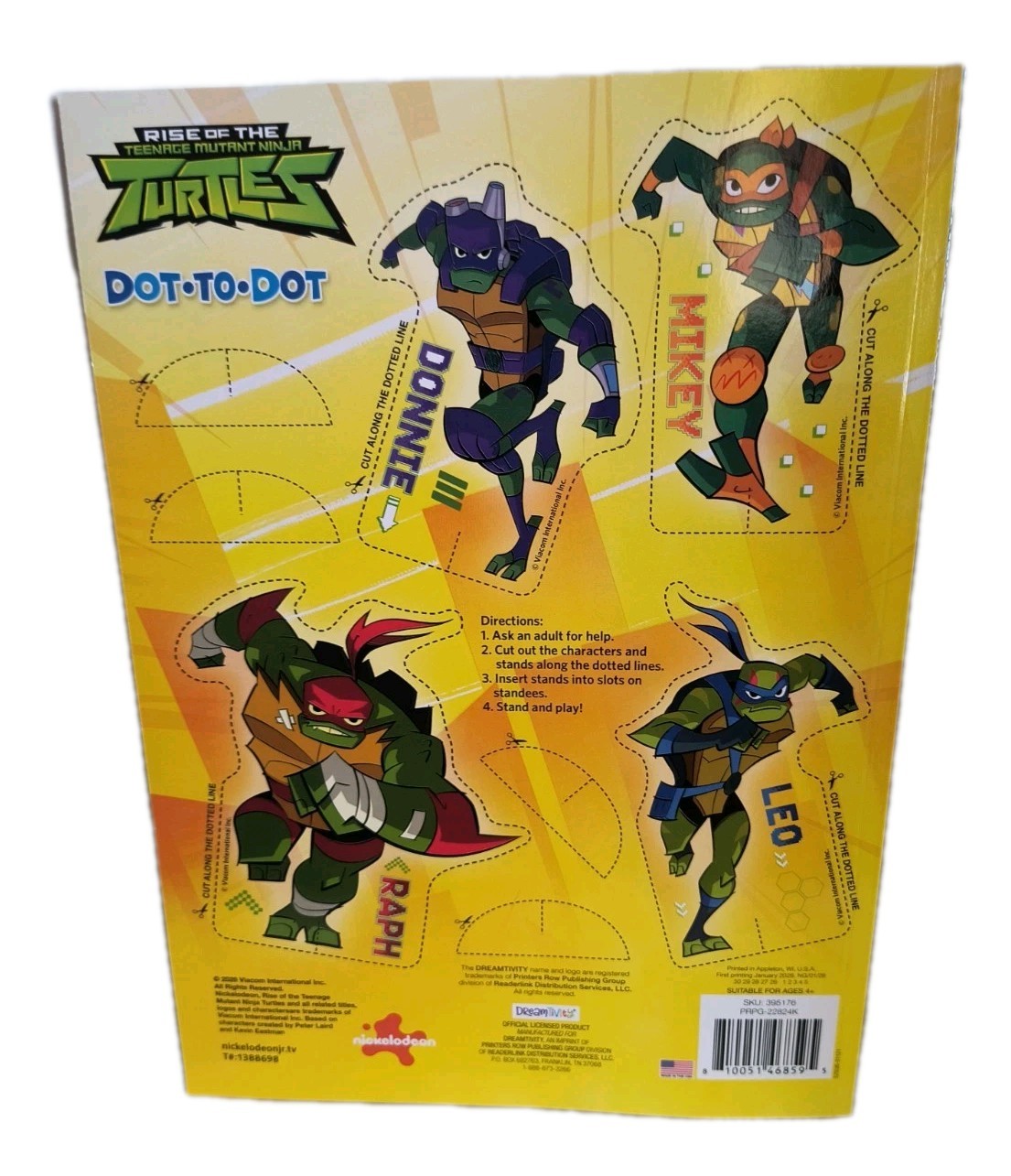 Rise of the Teenage Mutant Ninja Turtles Team Players Dot to Dot Coloring Book