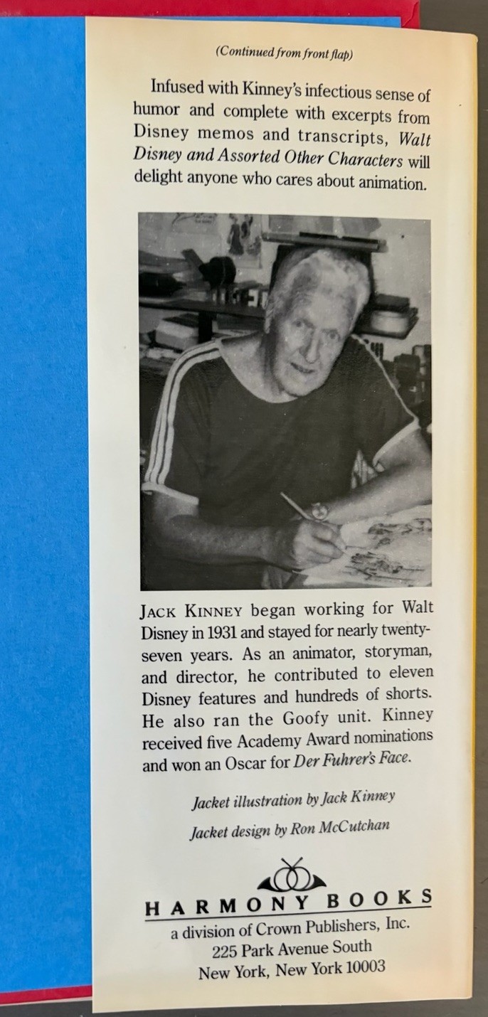 Walt Disney and Assorted Other Characters by Jack Kinney (1989, HB) Good