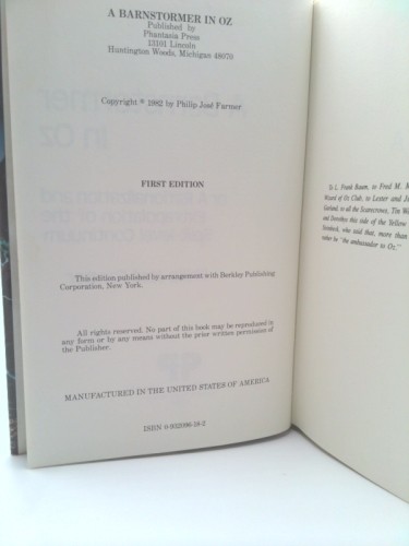 A barnstormer in Oz, or, A rationalization and… (1st Ed, Signed)