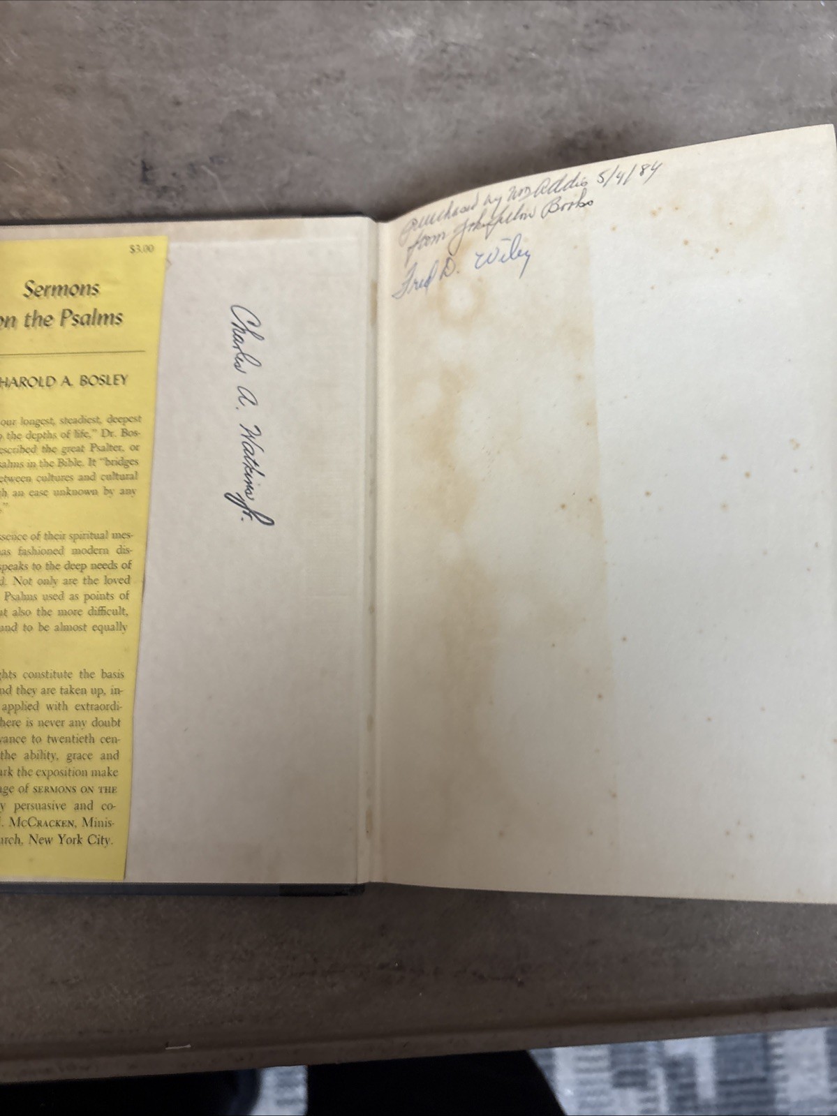 Sermon’s on the Psalms by Harold E Bosley