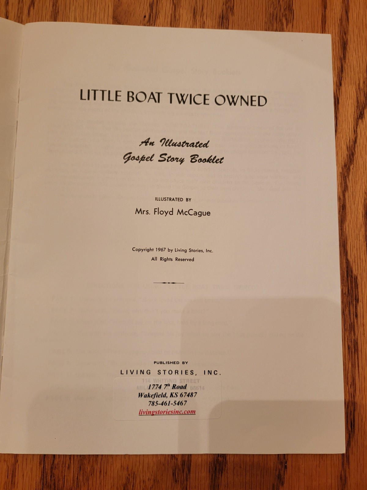 Little Boat Twice Owned – Illustrated Gospel Story Booklet by Mrs. Floyd McCague