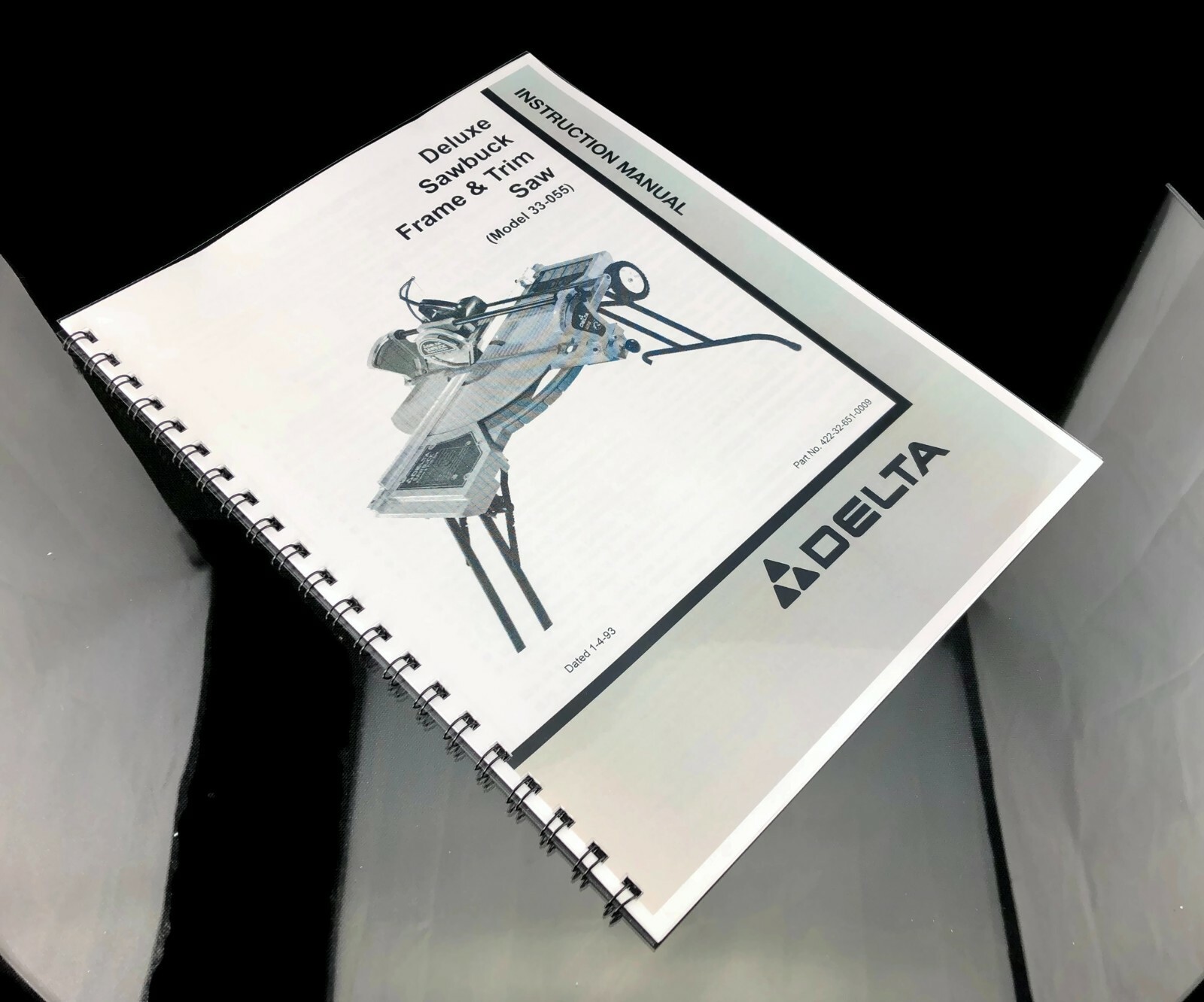 Delta Sawbuck Frame & Trim Saw 33-055 Instruction Manual User Guide SPIRAL BOUND