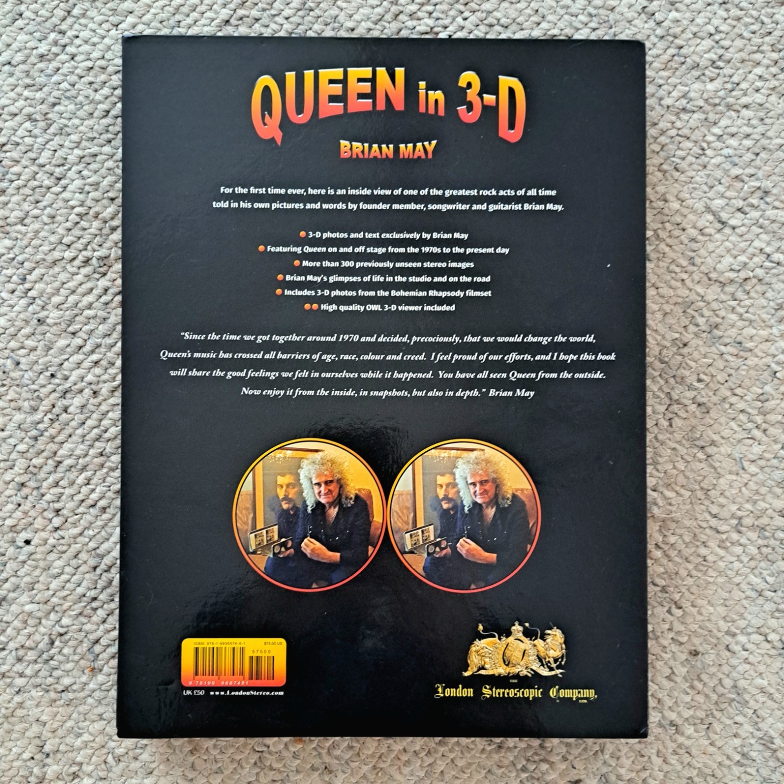 Queen In 3-D: Bohemian Rhapsody | Hardcover by Brian May *Like New*