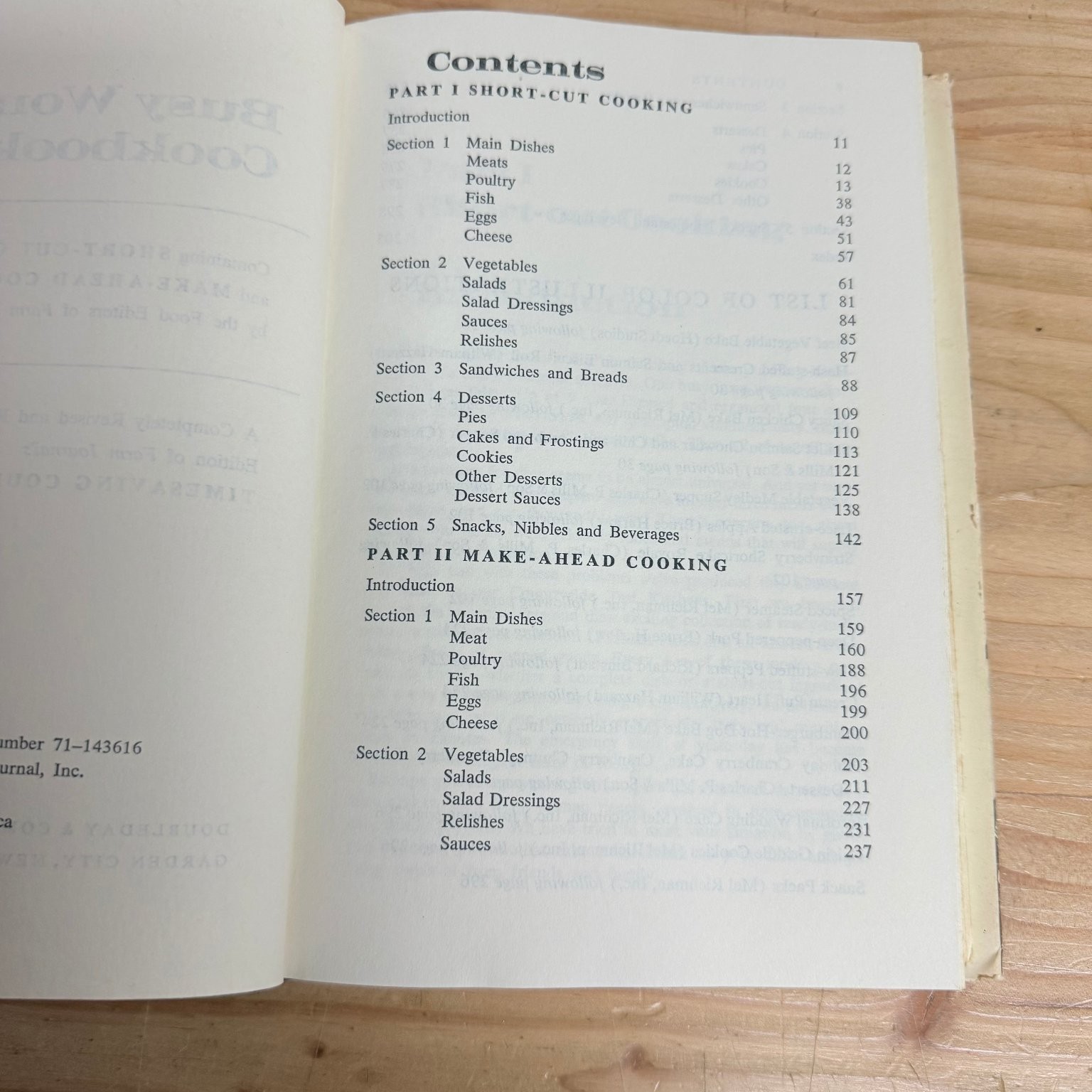 Busy Woman’s Cookbook Farm Journal 1971 Short-Cut Make-Ahead Cooking Doubleday