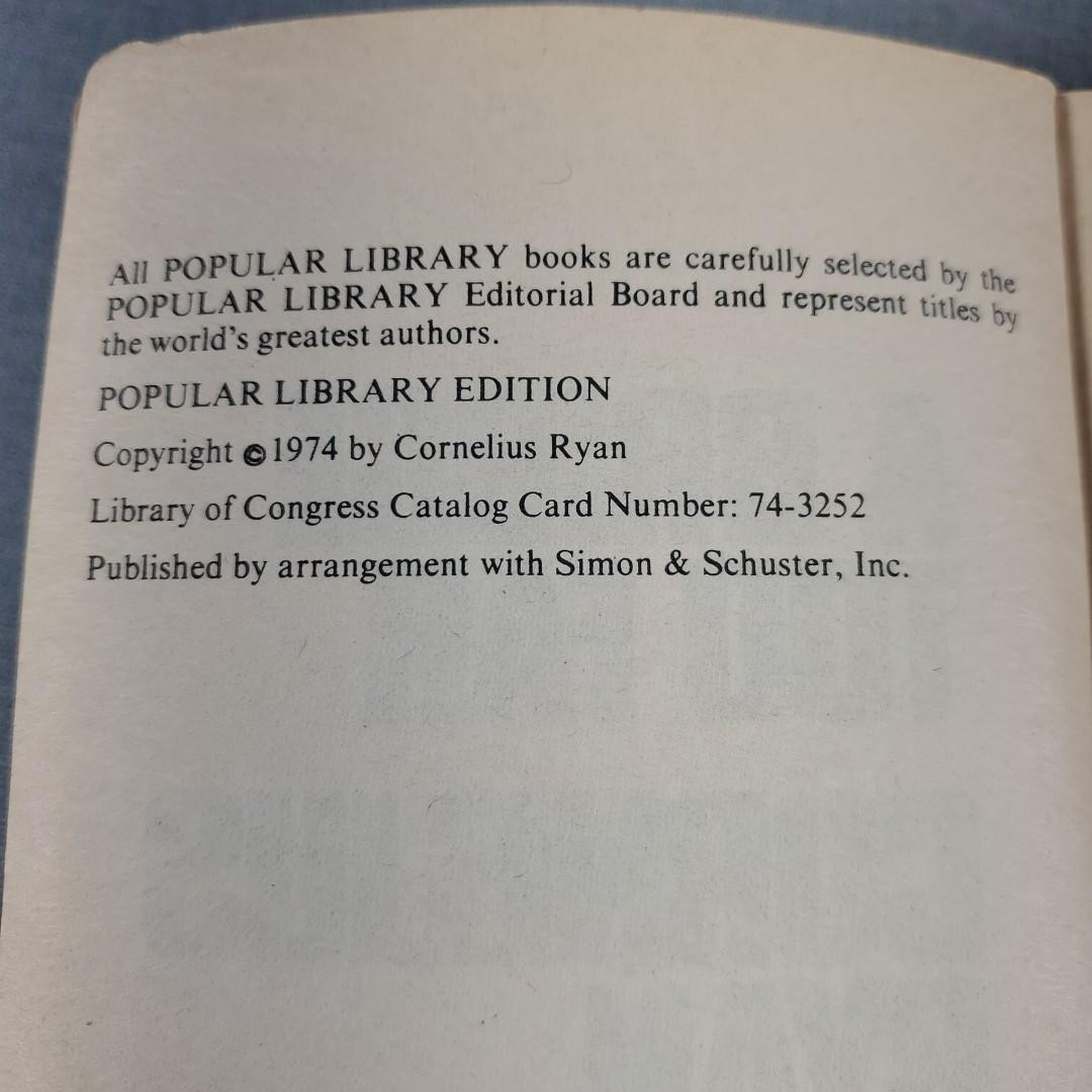A Bridge Too Far Cornelius Ryan 1974 Vintage Paperback Book
