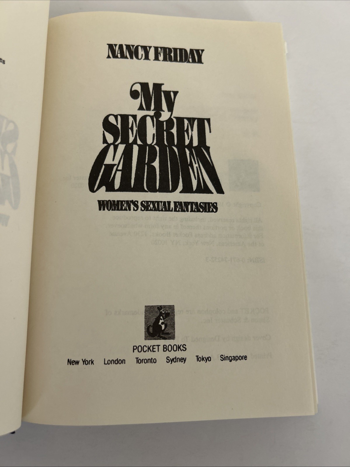 My Secret Garden: Women’s Sexual Fantasies by Nancy Friday (c 1973, Hardcover)