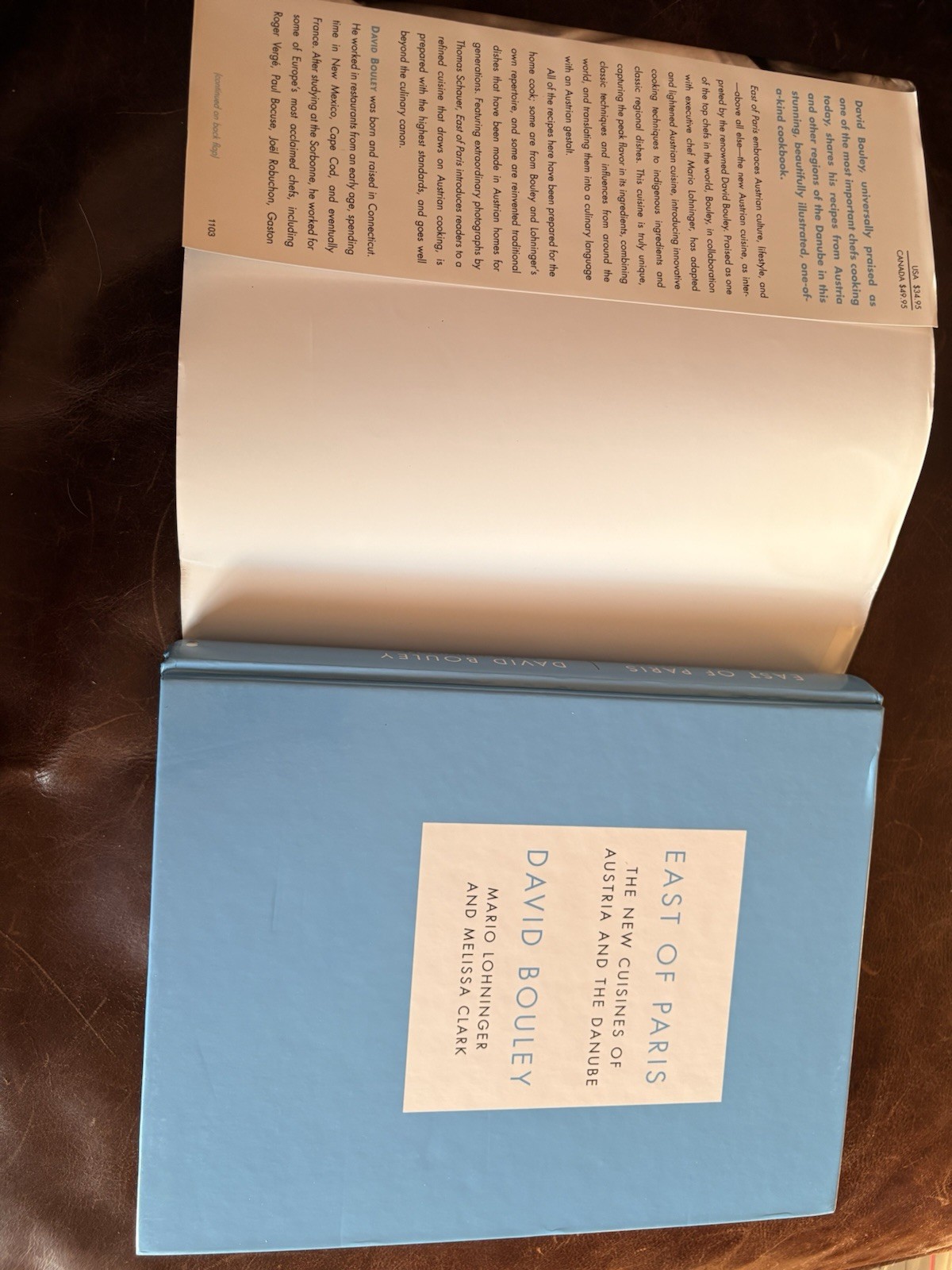 David Bouley SIGNED East Of Paris 2003 Hardcover 1st Edition AUTOGRAPHED