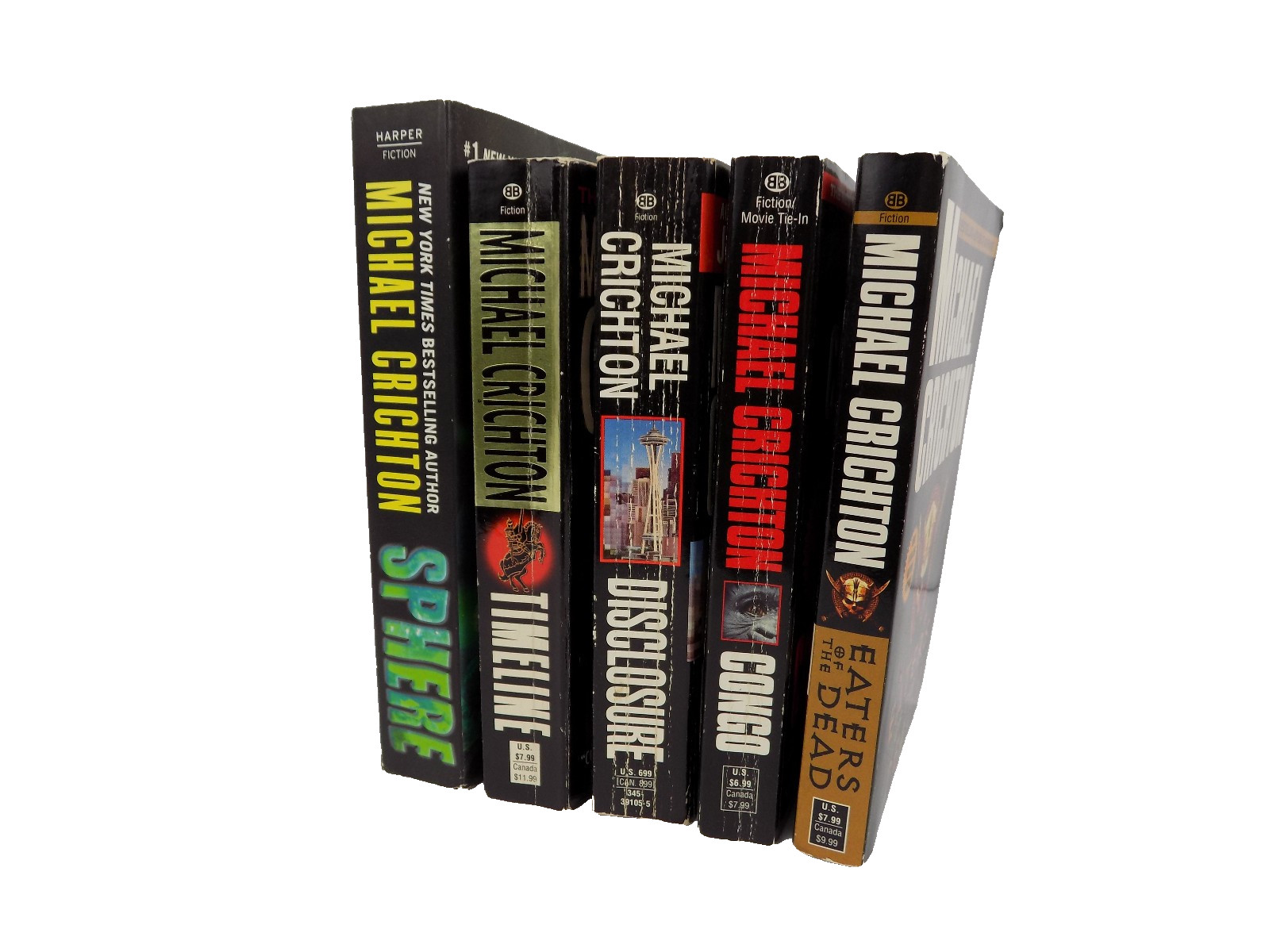 Michael Crichton Paperback Lot of 5 – Sphere · Disclosure · Congo · Timeline +