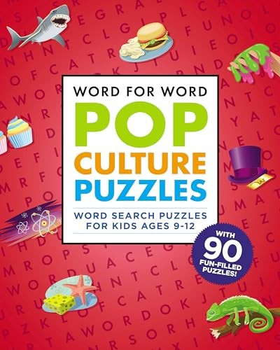 Word for Word: Pop Culture Puzzles: Word Search Book for Kids Ages 9-12 New