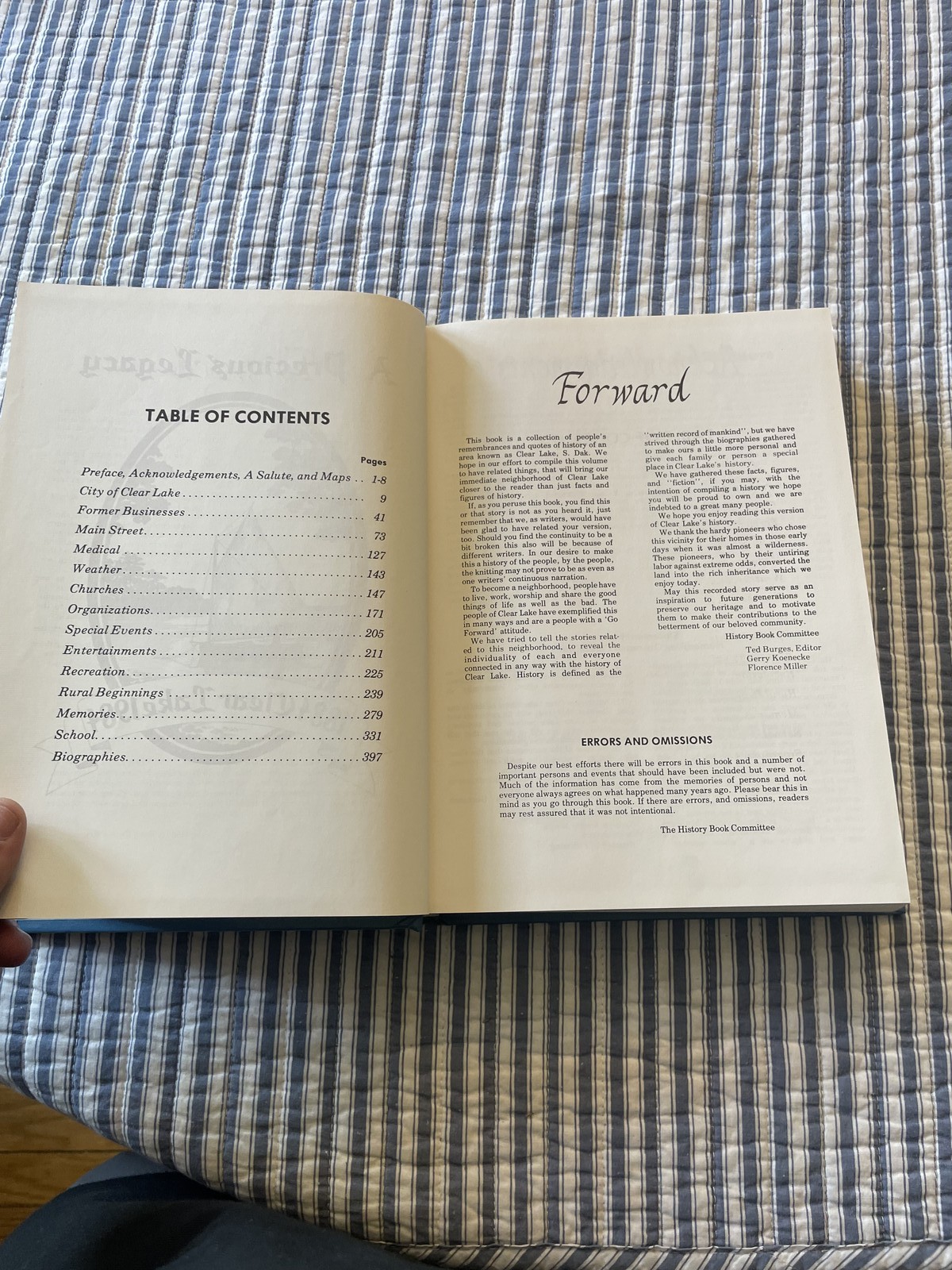 A Precious Legacy Clear Lake 1884-1984 Local History Book South Dakota