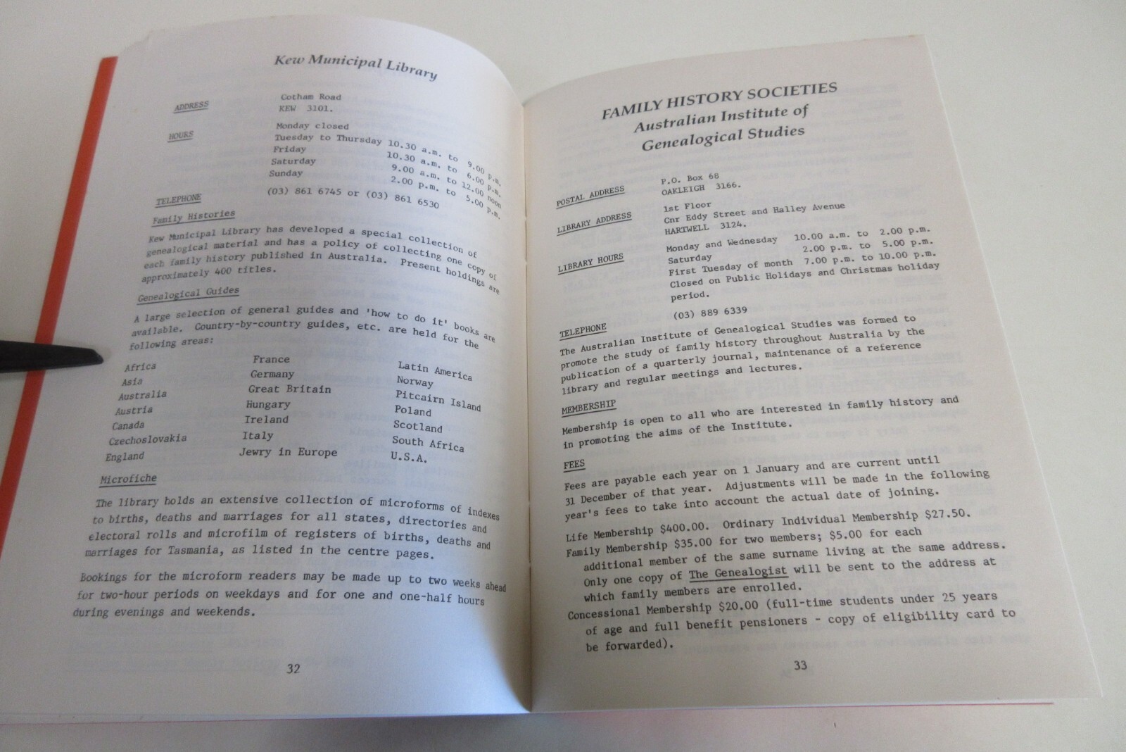 Family and Local History Sources in Victoria – Brown et al. – 106 Pages – 1990