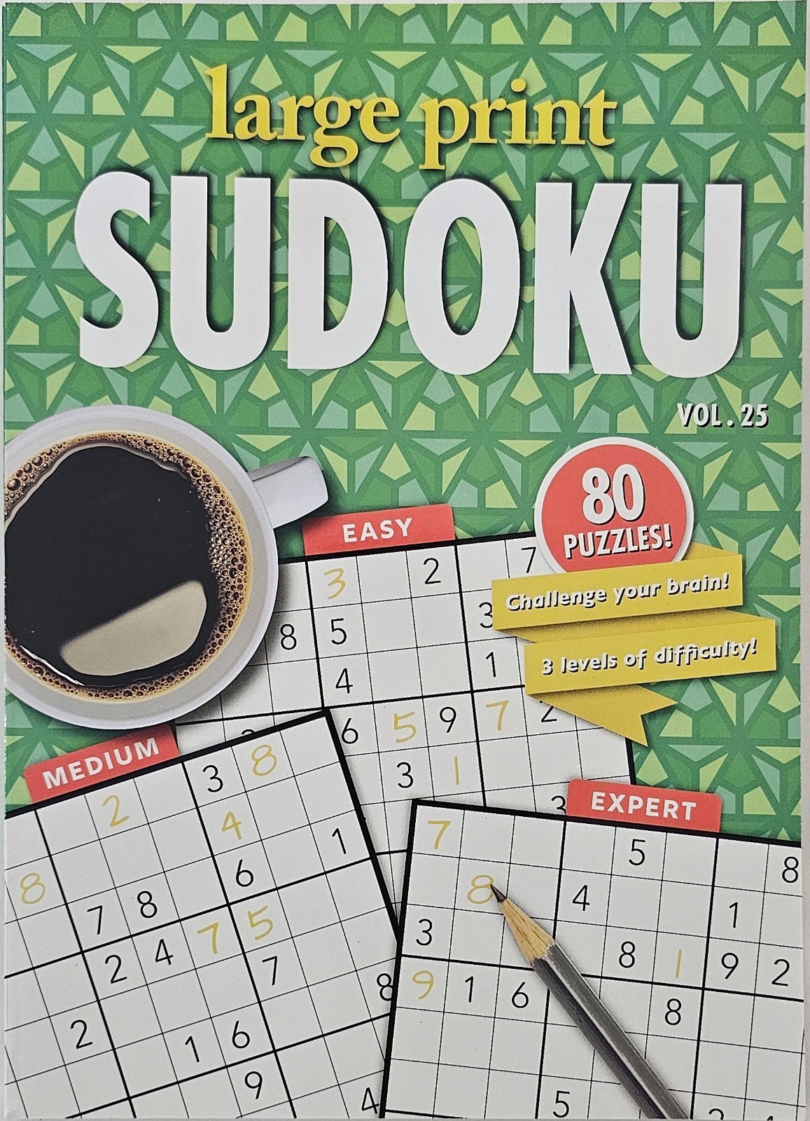 4 New Large Print Sudoku PAPP Puzzle Books Vol# 27-30 Games Entertain Hobby