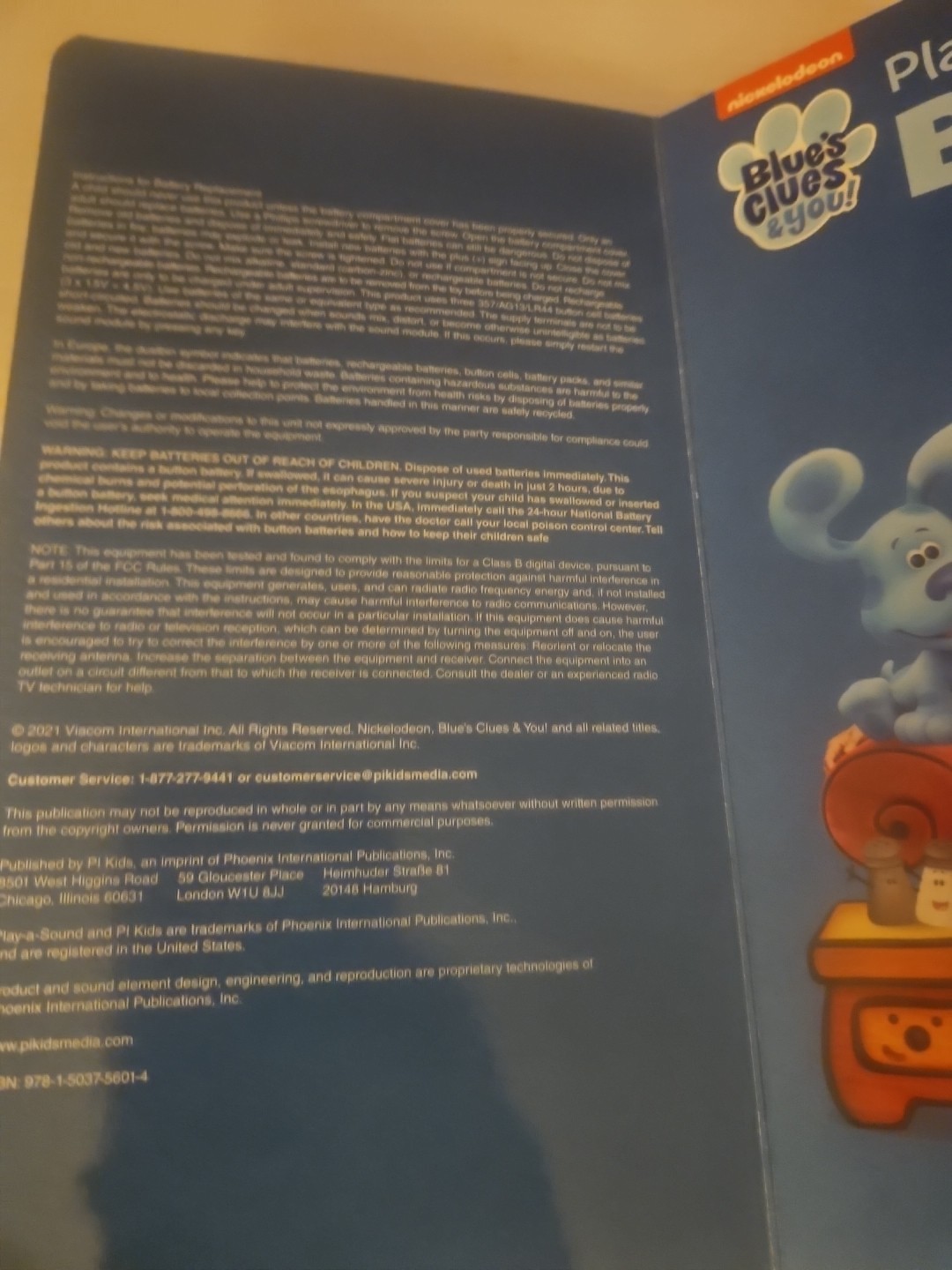 Nickelodeon Blue’s Clues and You! “Play Day with Blue!” Sound Book by PI Kids