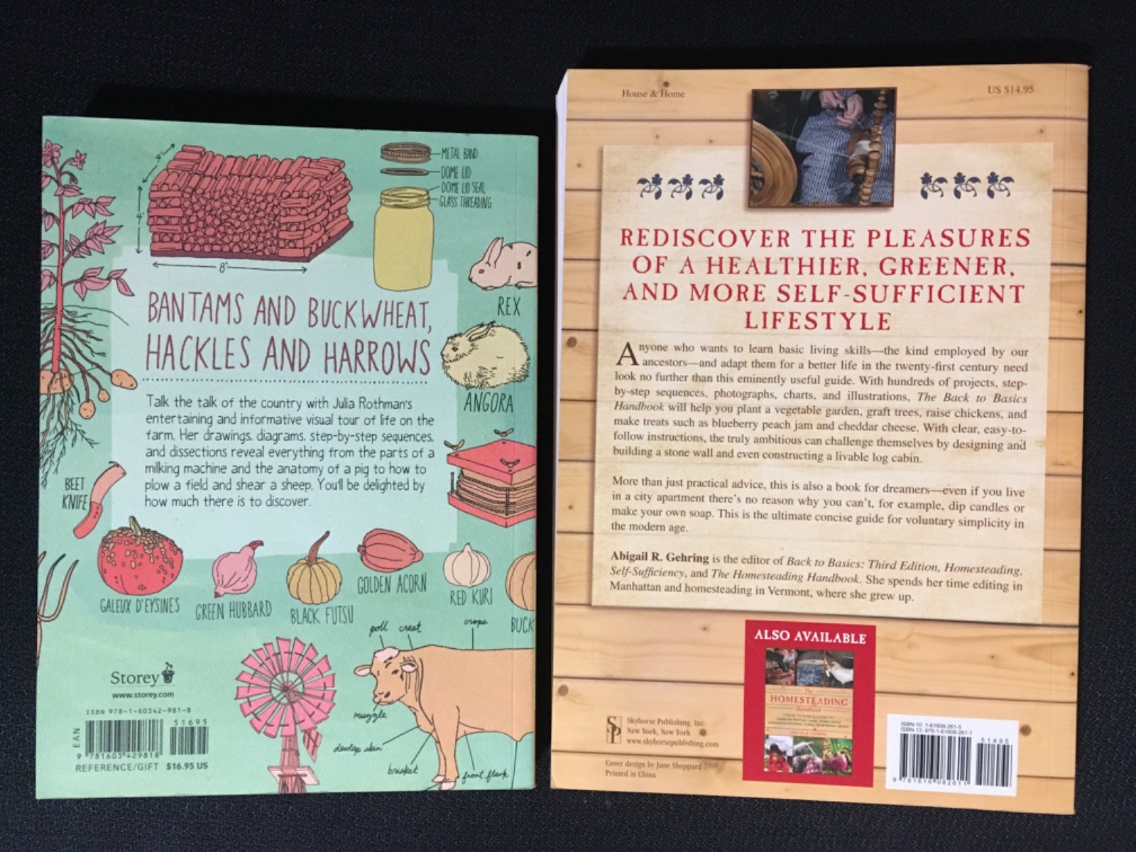 Lot 2 FARM ANATOMY Curious Parts of Country Life Julia Rothman + BACK TO BASICS