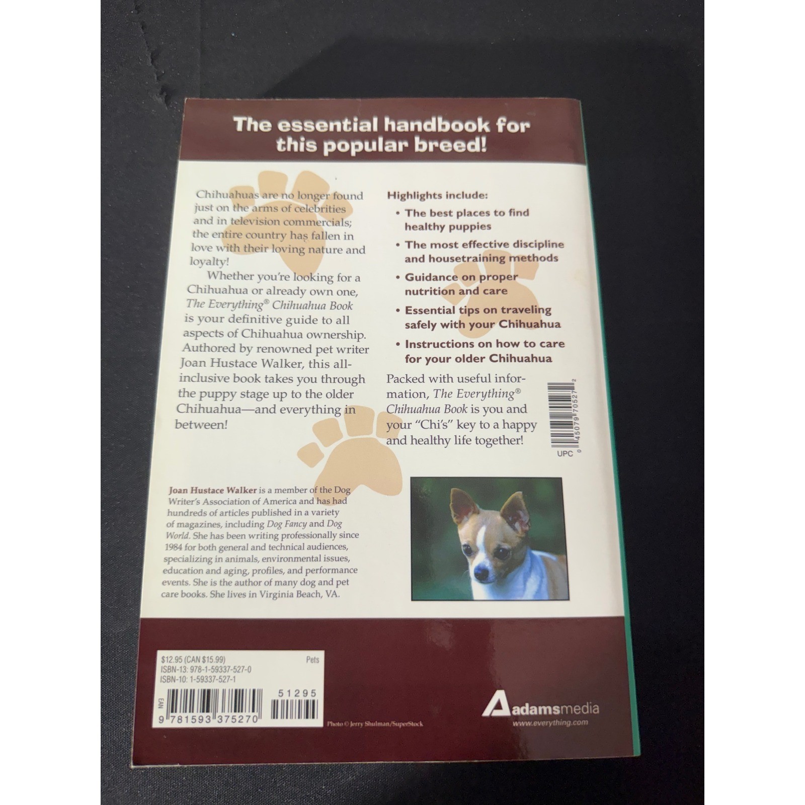 Adams Media The Everything Chihuahua Book Paperback White Excellent Pet Guide
