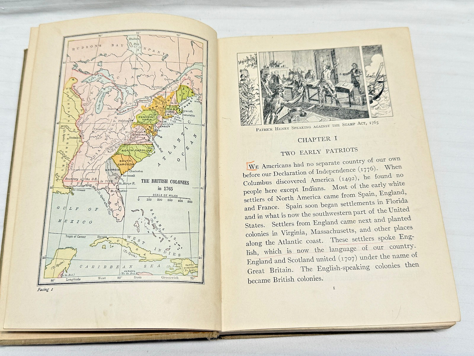 Vintage History Of America Maker’s Of Our Nation Hard Cover 1939 School Book