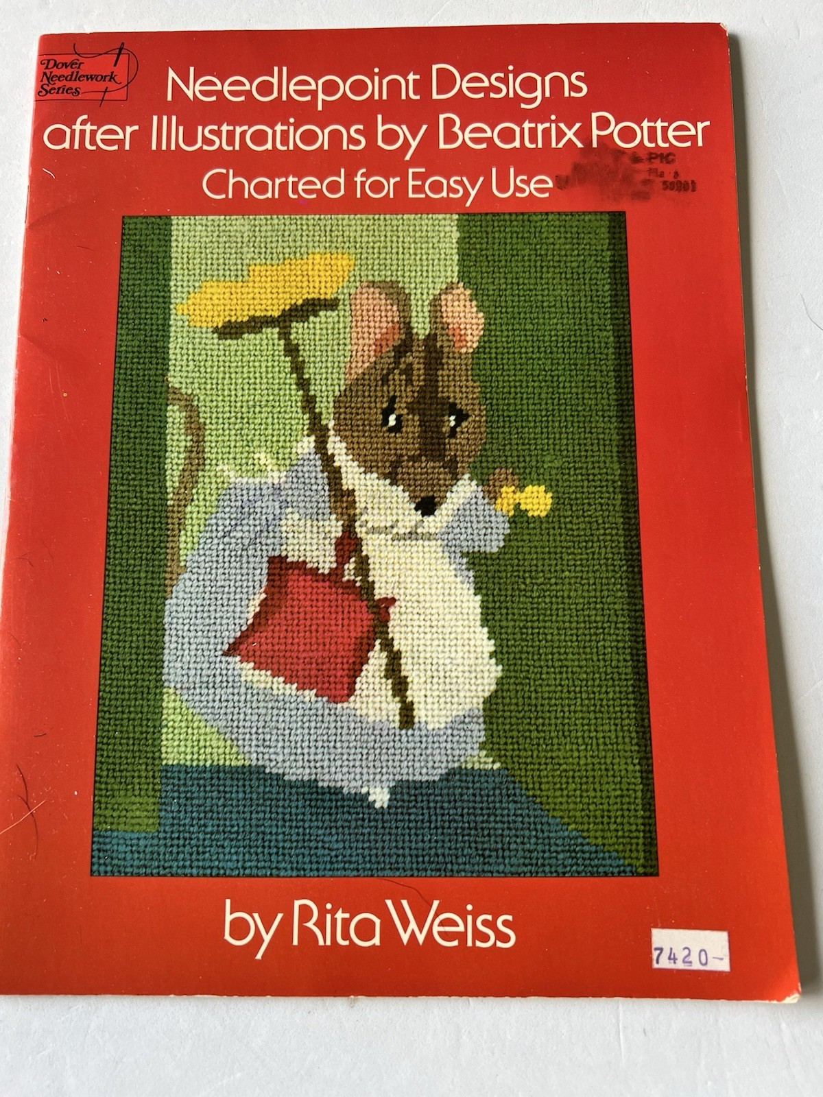 Lot of 2 Vintage Dover Needlework Books Rita Weiss Beatrix Potter & Monograms