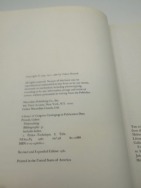 Printmaking by Gabor Peterdi 1980 Revised 10th Printing