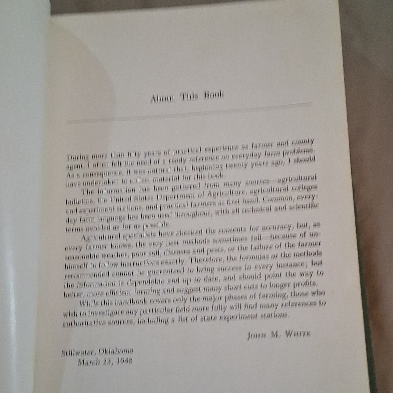 John White’s The Farmers Handbook Revised Edition 1952 Illustrated Hardcover