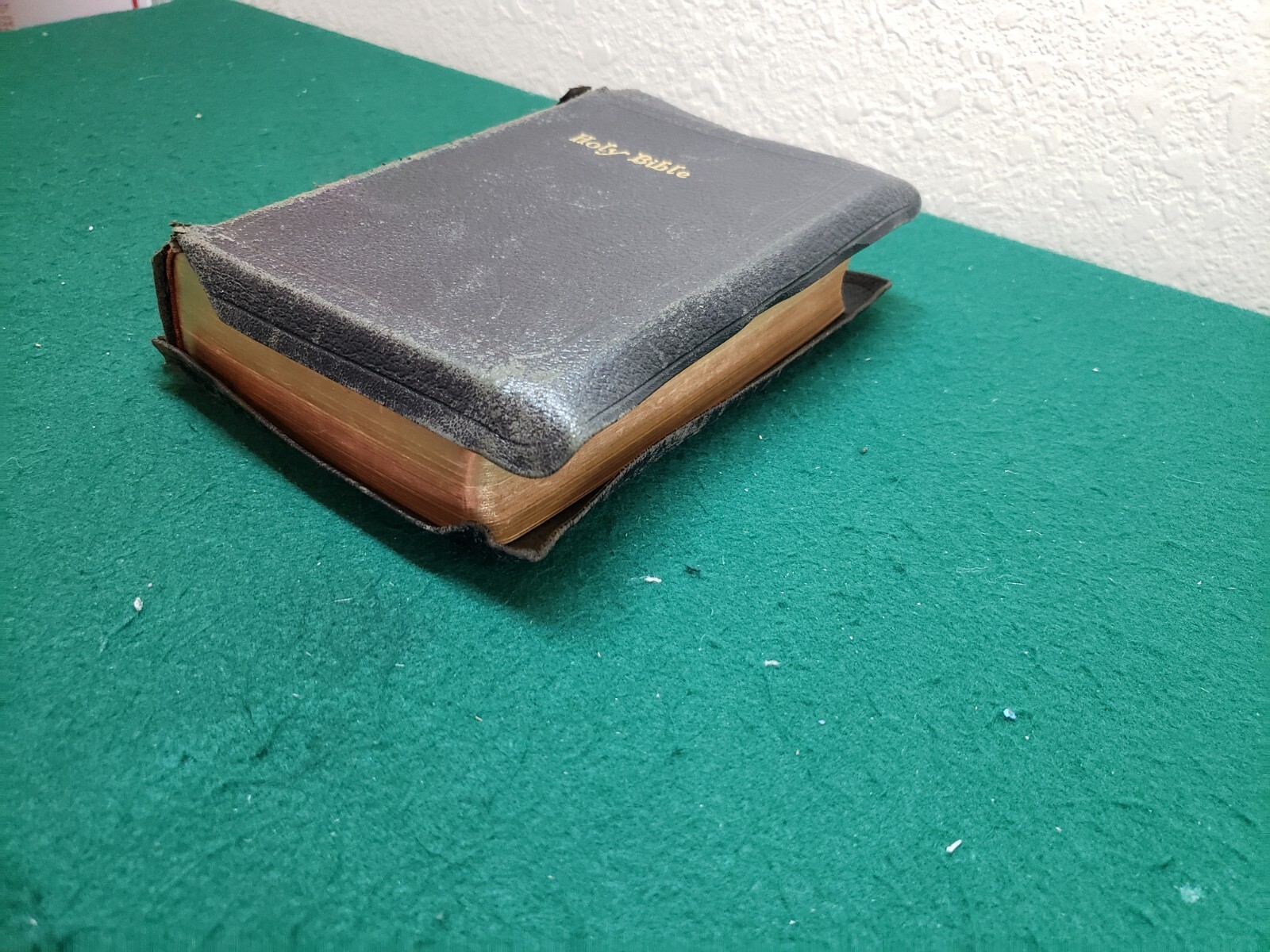 Vintage National Holy Bible Gold Seal Home Edition KJV Black Leatherbound