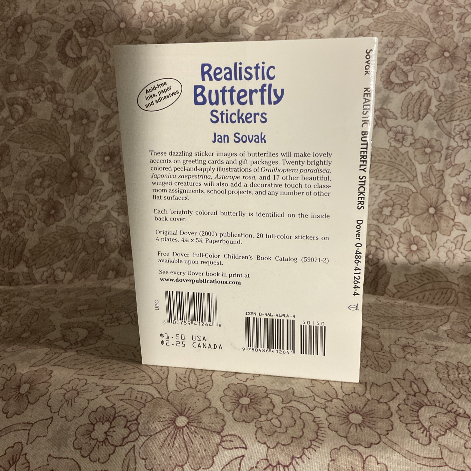 REALISTIC BUTTERFLY STICKERS (DOVER LITTLE ACTIVITY BOOKS) Jan Sovak BRAND NEW