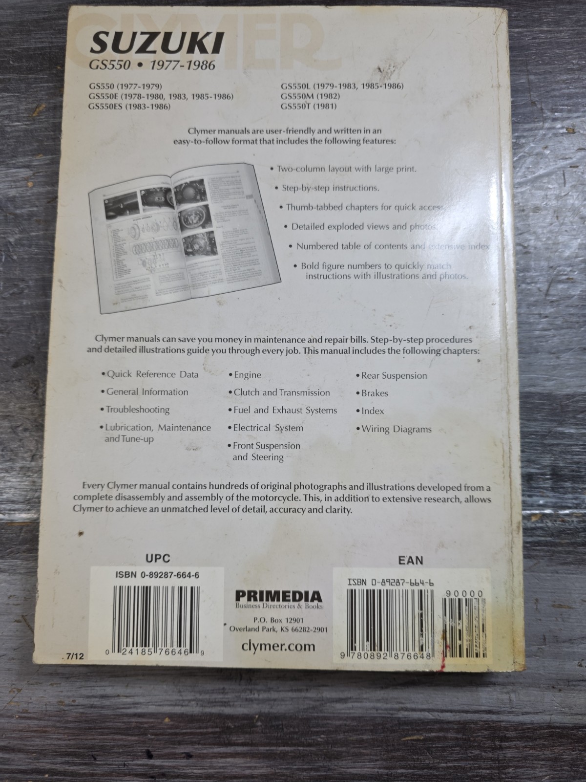 Clymer Service Repair Maintenance Manual M373 Suzuki GS550 1977-1986