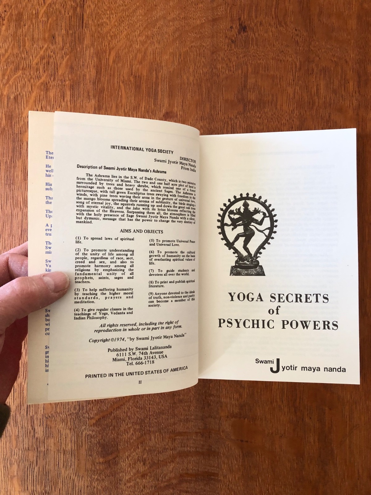 Yoga Secrets of Psychic Powers – Swami Jyotir Maya Nanda – 1974 – Paperback