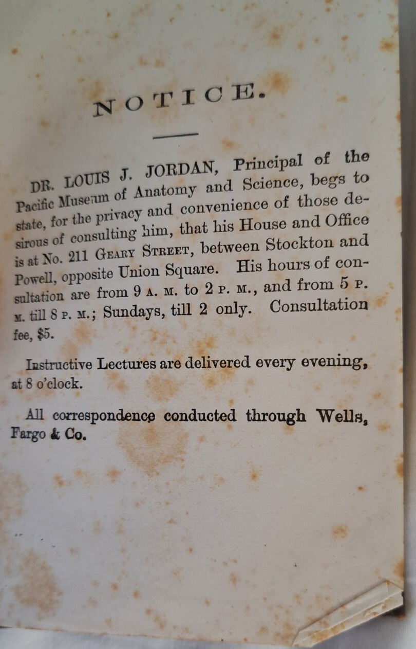 1865 The Philosophy of Marriage Being Four Important Lectures, Medical History