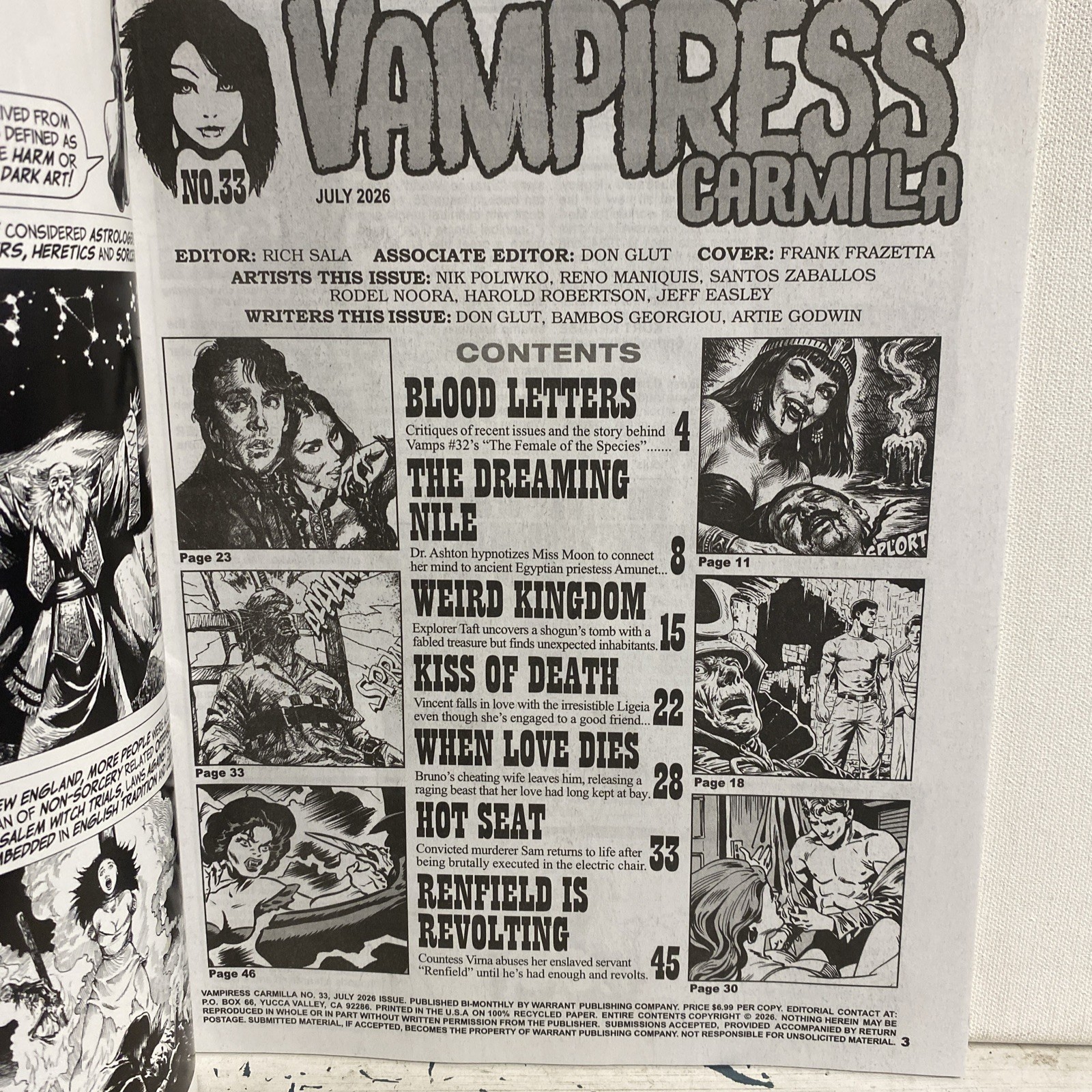 Vampiress Carmilla Comic Magazine Issue 33 2026 The Weird Kingdom