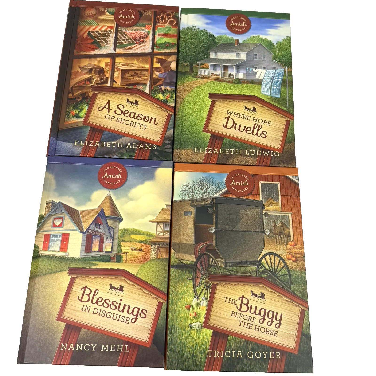 Lot of 4 Sugarcreek Amish Mysteries Hardcover Books Guideposts Season of Secrets