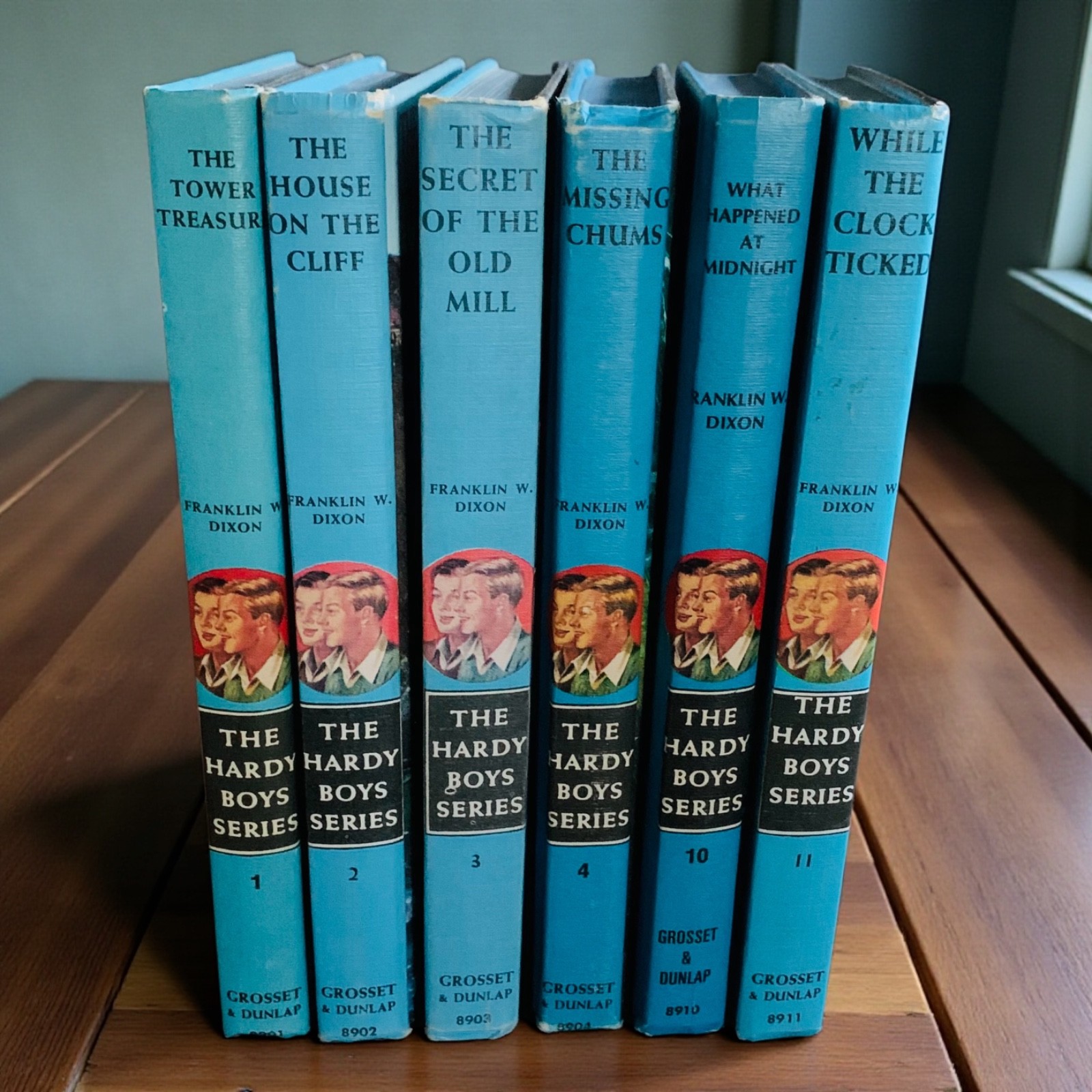 6 Vintage The Hardy Boys Mystery Books Franklin W Dixon Blue Matte 1 – 4 10, 11