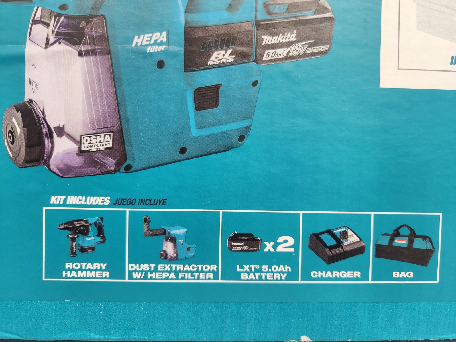 Makita XRH011TWX 18V LXT Lithium‑Ion Brushless Cordless 1 inch Rotary Hammer Kit