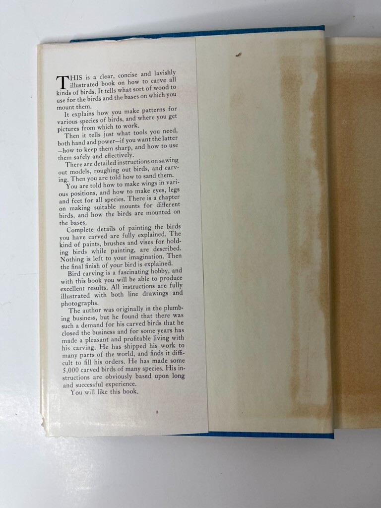 Bird Carving by Wendell Gilley, 1961. Hardcover Dust Jacket