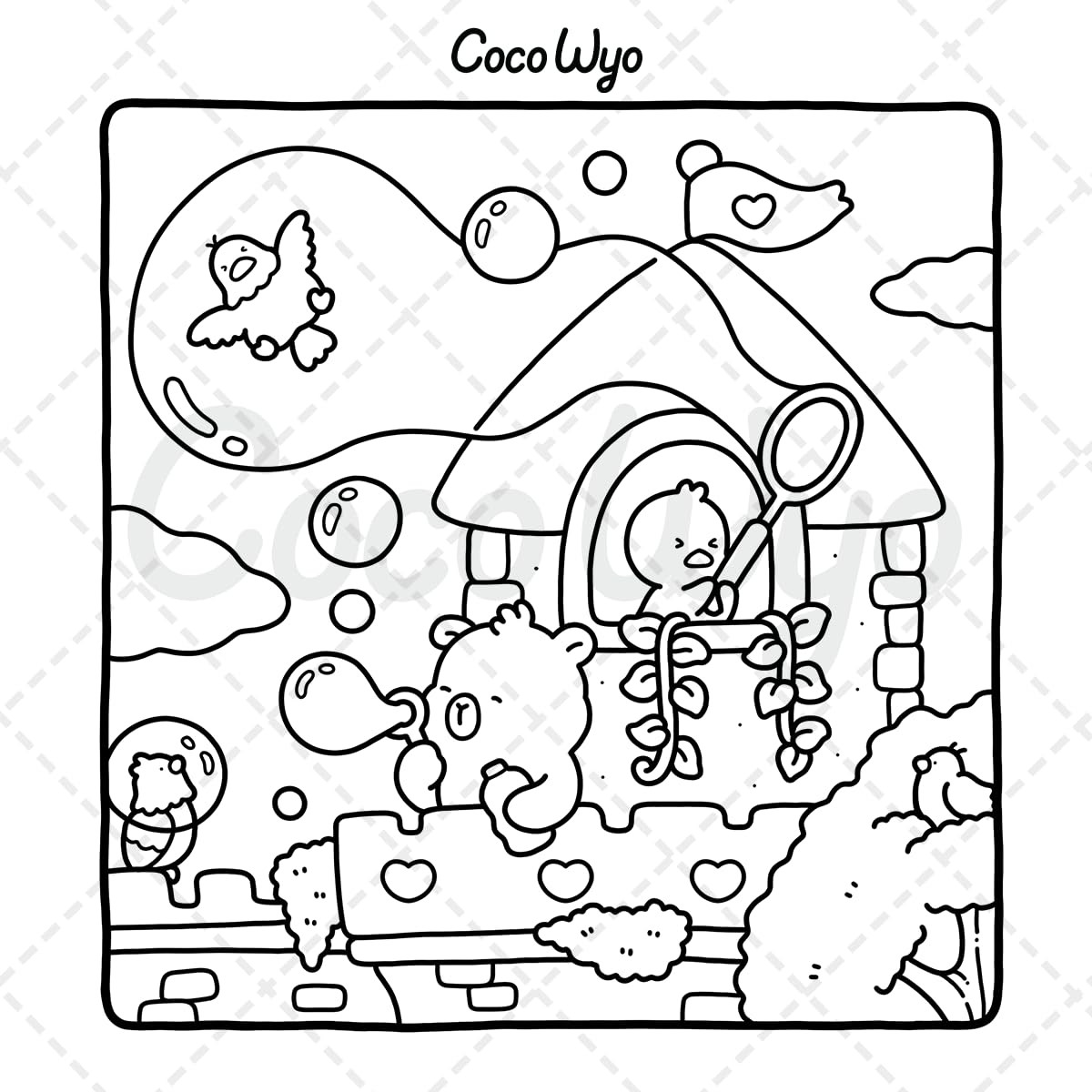 Little Cuddles Coloring Book for Adults and Teens Featuring Cute Animal Friends