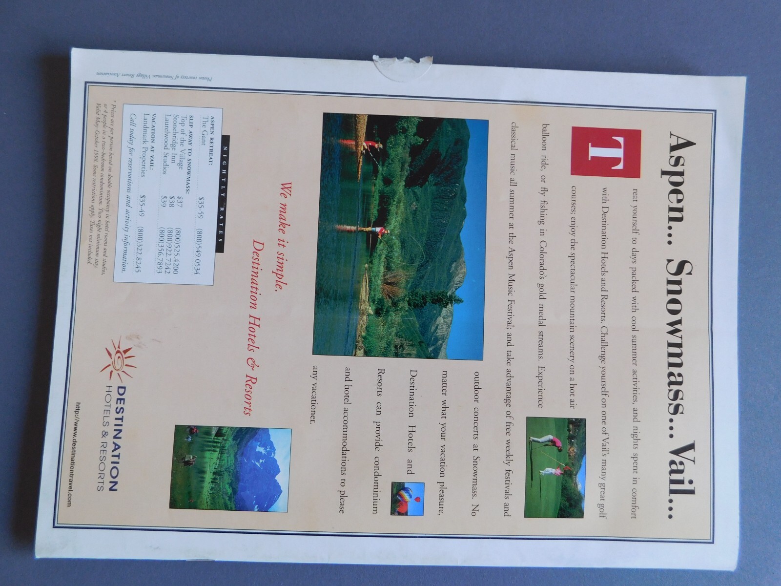 Colorado: Vacation Planner – Summer 1998 Travel Guide tourism