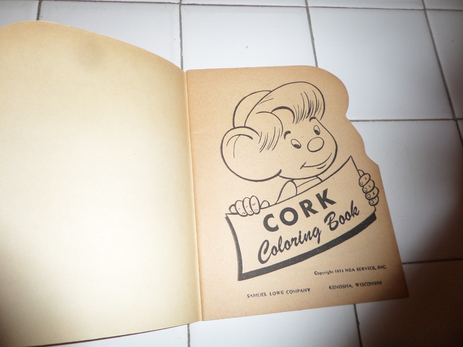 Cork Coloring Book,The Little People,1953(VINTAGE Softcover/Unused)