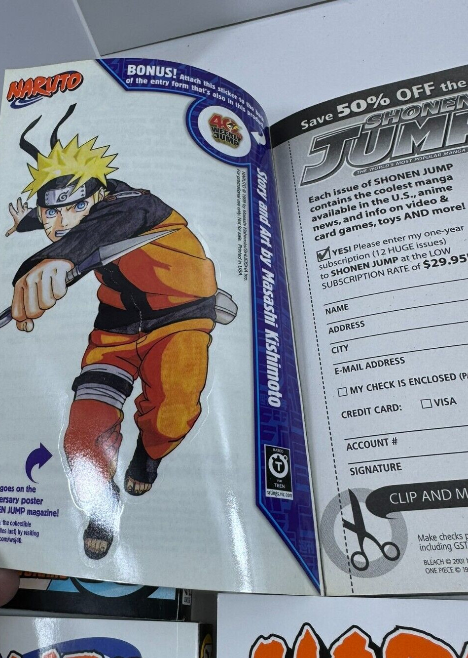 Naruto Manga Masashi Kishimoto English Lot 29-34 38-46 48 Viz Media Bookmarks