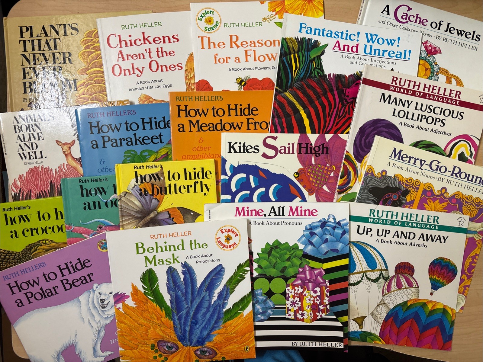 Lot 18 Ruth Heller Picture Books How to Hide Adverbs Nouns Pronouns Adjectives