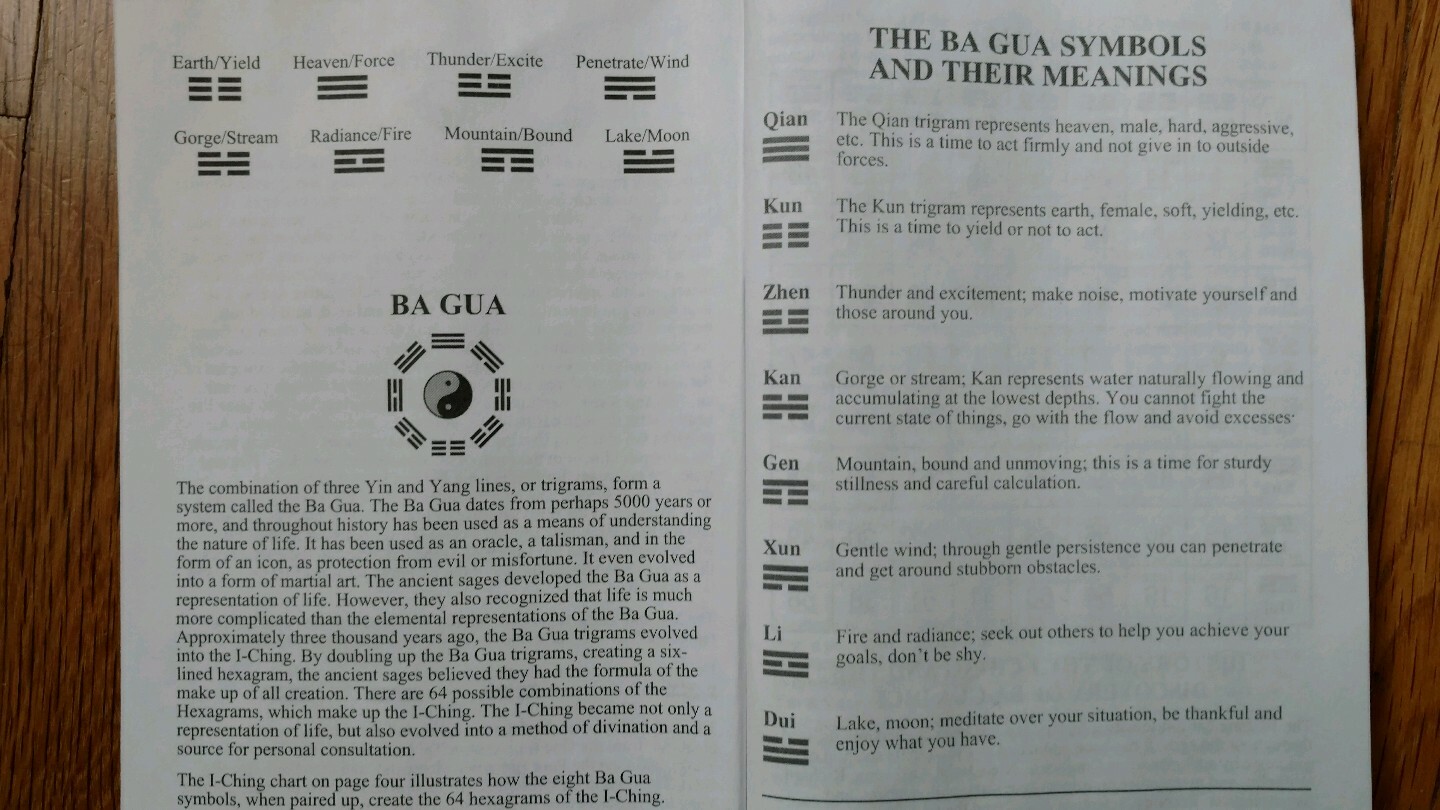 I Ching Ba Gua Oracle Of Change Kit with Yin and Yang Dice