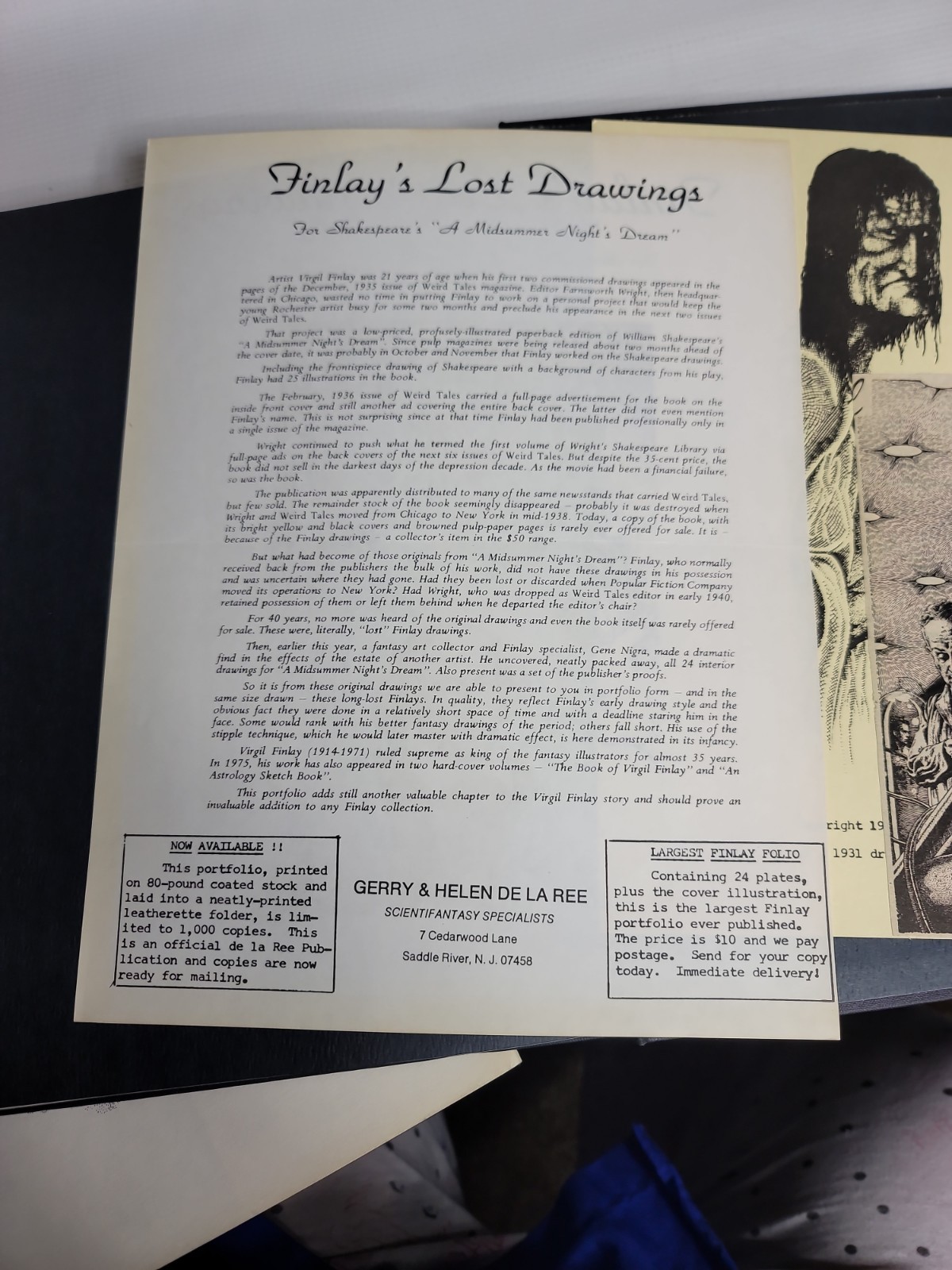 The Book of Virgil Finlay / Artwork by The Late Artist VG Condition
